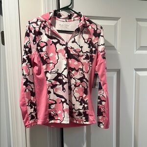 HUK Women’s Pink and White Camouflage Hoodie. NWT